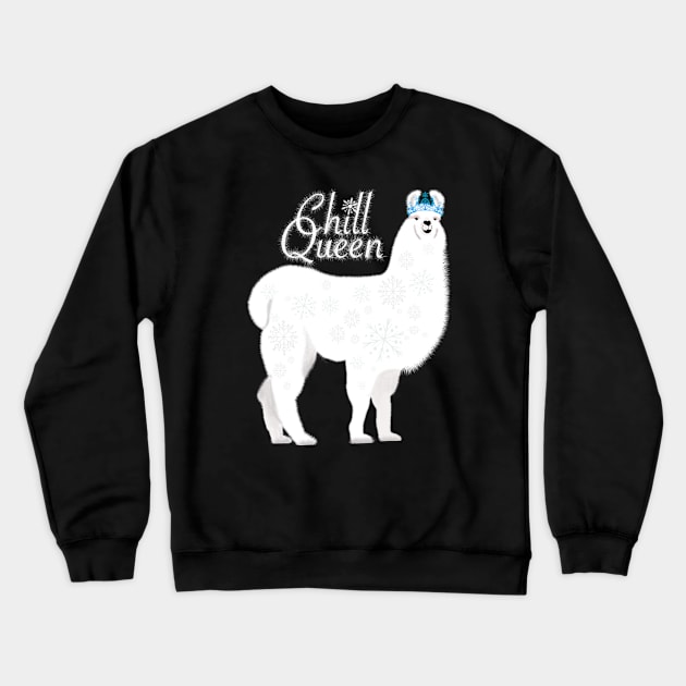 Chill queen llama Crewneck Sweatshirt by Thepackingllamas 